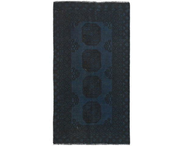 3x6 Vintage Blue Gray Persian Style Over Dyed Hand Knotted Low Pile Wool Area Rug